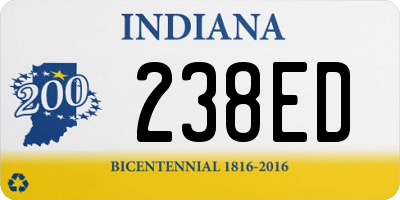 IN license plate 238ED