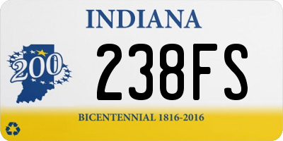 IN license plate 238FS