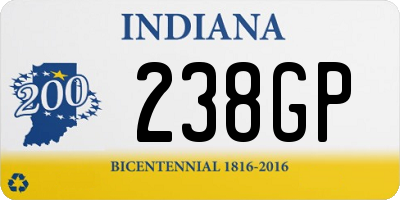 IN license plate 238GP