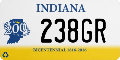 IN license plate 238GR