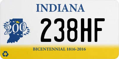 IN license plate 238HF