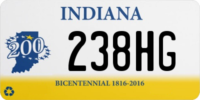 IN license plate 238HG