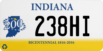 IN license plate 238HI