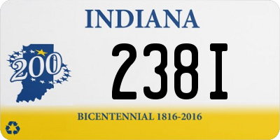 IN license plate 238I