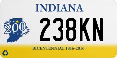 IN license plate 238KN