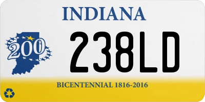 IN license plate 238LD