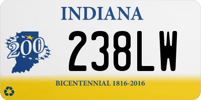 IN license plate 238LW