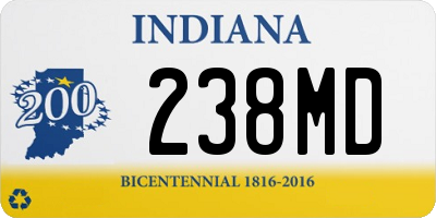 IN license plate 238MD