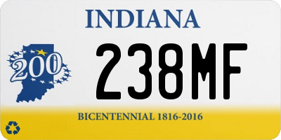 IN license plate 238MF