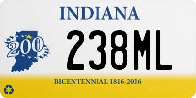 IN license plate 238ML