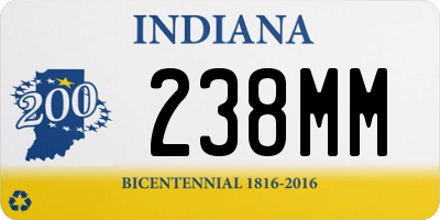 IN license plate 238MM