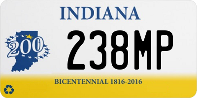 IN license plate 238MP