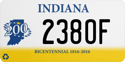IN license plate 238OF