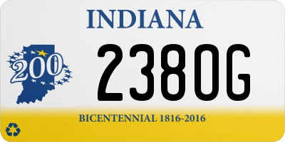 IN license plate 238OG