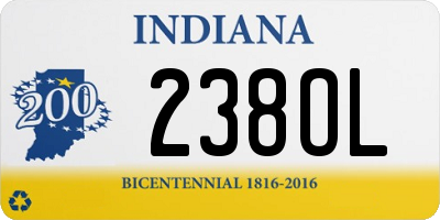 IN license plate 238OL