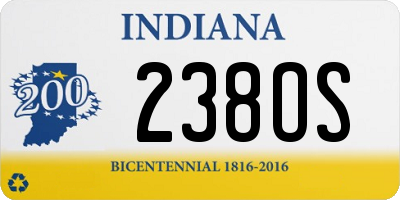 IN license plate 238OS