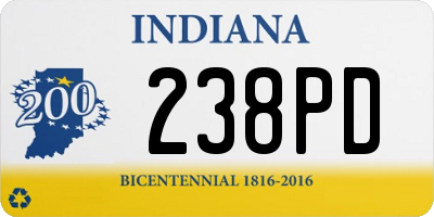 IN license plate 238PD