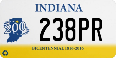 IN license plate 238PR