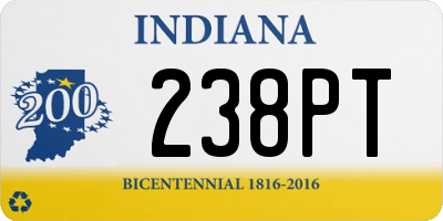 IN license plate 238PT