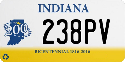 IN license plate 238PV