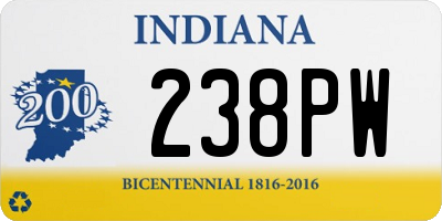 IN license plate 238PW