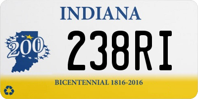 IN license plate 238RI