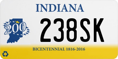 IN license plate 238SK