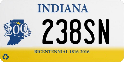 IN license plate 238SN