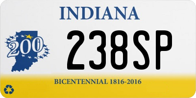 IN license plate 238SP