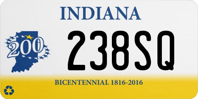 IN license plate 238SQ