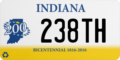 IN license plate 238TH