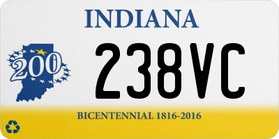 IN license plate 238VC