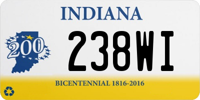IN license plate 238WI