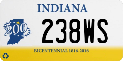 IN license plate 238WS