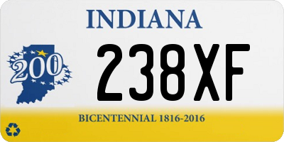 IN license plate 238XF