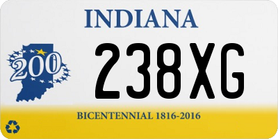 IN license plate 238XG