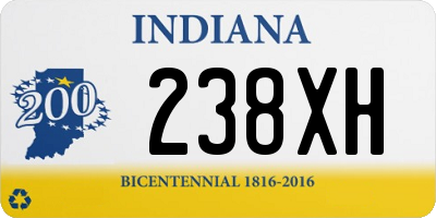 IN license plate 238XH