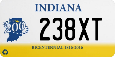 IN license plate 238XT