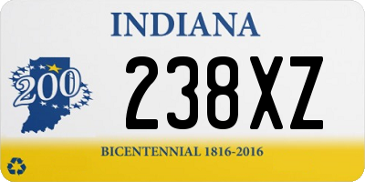 IN license plate 238XZ