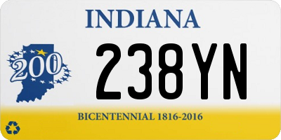 IN license plate 238YN