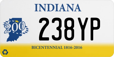 IN license plate 238YP