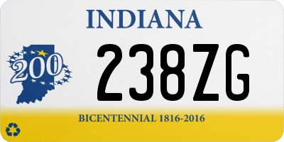 IN license plate 238ZG