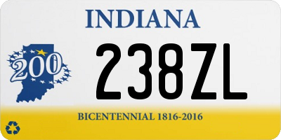 IN license plate 238ZL