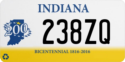 IN license plate 238ZQ