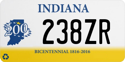 IN license plate 238ZR