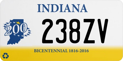 IN license plate 238ZV