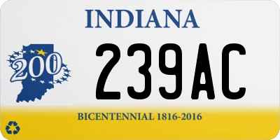 IN license plate 239AC