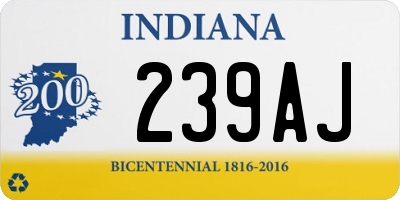 IN license plate 239AJ