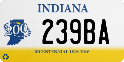 IN license plate 239BA