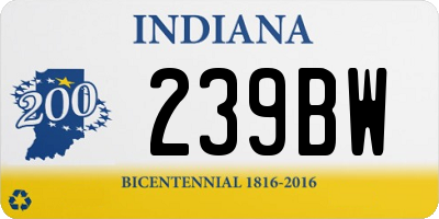 IN license plate 239BW